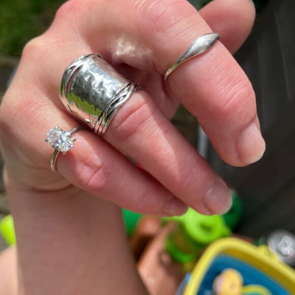 Women's 925 Sterling Silver Vintage Antique Look Artisan Handcrafted Ring - Picture 3 of 15